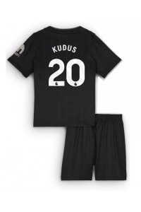 Tottenham Hotspur Mohammed Kudus #20 Jalkapallovaatteet Lasten Vieraspeliasu 2025-26 Lyhythihainen (+ Lyhyet housut)